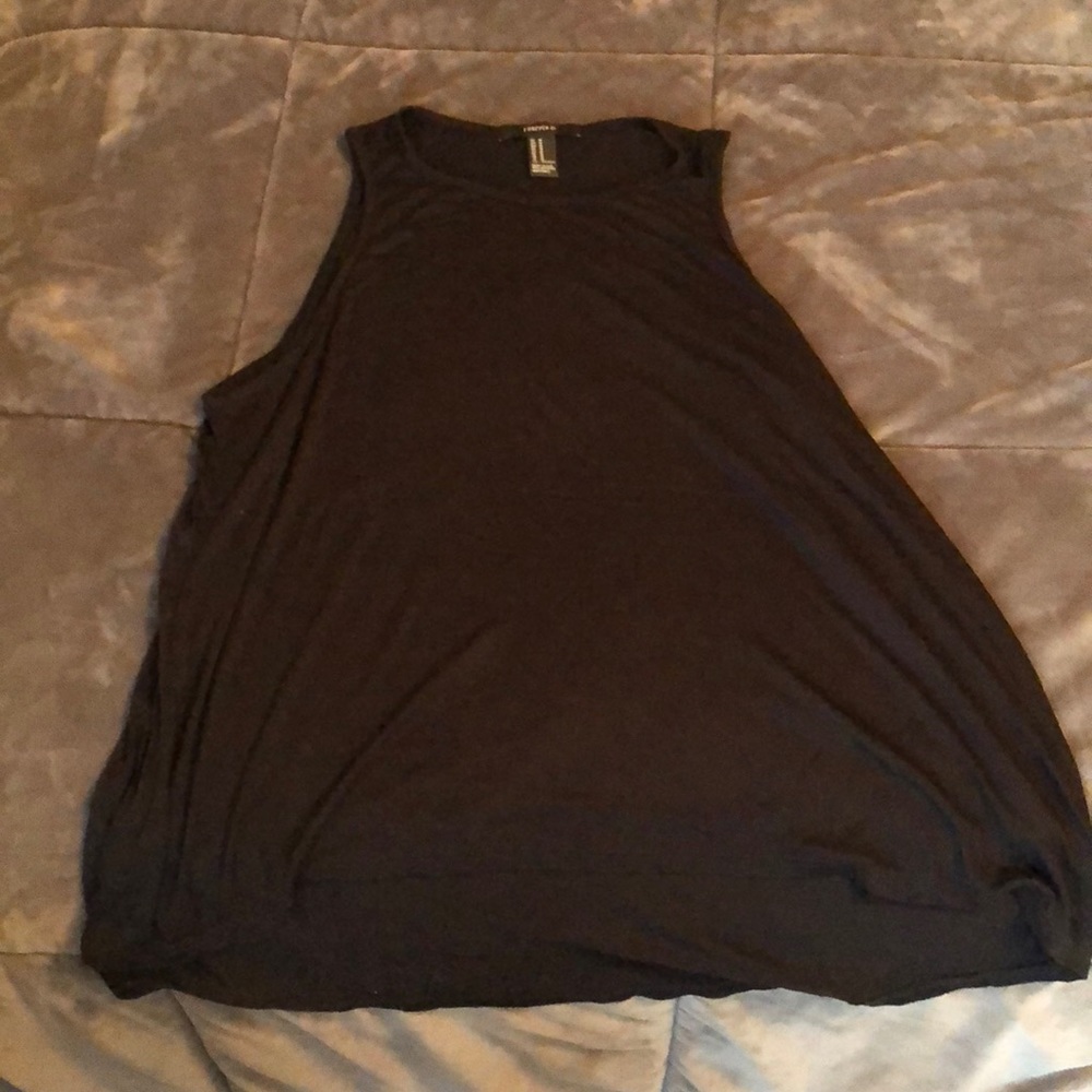 High neck black flowy tank top